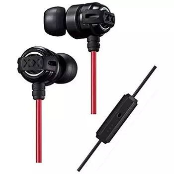 JVC Kenwood JVC HA-FX11XM-BR XX Series Earphones Canal TypeWith Remote Control Black & Red