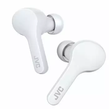 JVC полностью беспроводные, маленькие и легкие, водонепроницаемые до 15 часов, совместимые с Bluetooth, белые наушники HA-A7T-W, 4,8 г, корпус, воспроизведение,