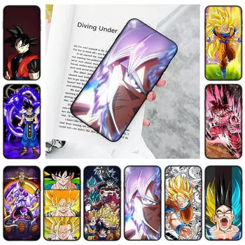 JW53 аниме Dragon Ball черный мягкий чехол для iPhone 16 15 Plus 14 13 Pro 8 SE XR XS Max P30 Nova 5T Y5P Y6 Y7 Y8P Y9 Realme C30 C33 C31 VIVO Y36 V27 iPhone 13 Pro аэро