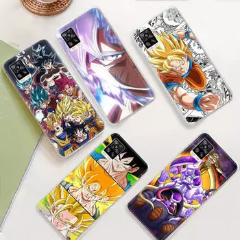 JW53 аниме Dragon Ball прозрачный чехол для Samsung A04 A14 A23 M33 M53 Realme 10 9 C35 C55 VIVO Y02 X80 Infinix Hot 30 Note 11 Tecno Spark 8P Pro Realme Narzo 50 5g серый