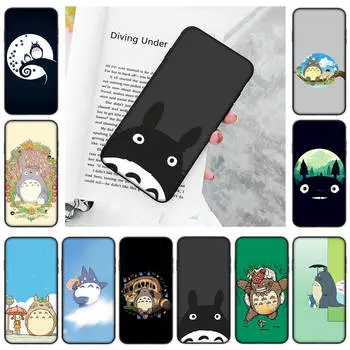JW56 милый Тоторо аниме черный мягкий чехол для OPPO Reno 8 6 5 4 Pro Plus Find X3 A17 A3 A31 A38 A40 A53 A54 A55 A74 A76 A78 A77 A80 A94 A95 A96 Lite OPPO Reno 8 5G капри
