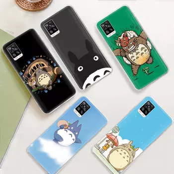 JW56 милый Тоторо аниме прозрачный чехол для Samsung A04 A14 A23 M33 M53 Realme 10 9 C35 C55 VIVO Y02 X80 Infinix Hot 30 Note 11 Tecno Spark 8P Pro Realme 10 капри