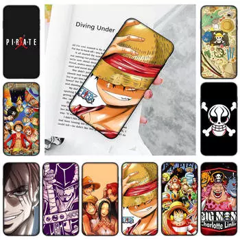 JW59 One Piece аниме черный мягкий чехол для Samsung Note 20 Lite S24 Ultra S23 A03 A05 A06 A11 A71 A15 A16 A13 A24 A25 A33 A52 A53 A50 M55 M35 Plus Samsung A06 ирис