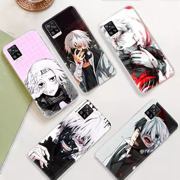 JW70 Tokyo Ken Ghoul Прозрачный чехол для Samsung A04 A14 A23 M33 M53 Realme 10 9 C35 C55 VIVO Y02 X80 Infinix Hot 30 Note 11 Tecno Spark 8P Pro Infinix Zero 20 гагат