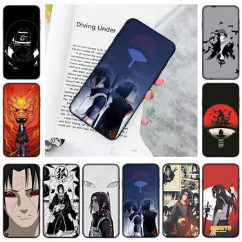 JW71 Наруто Учиха Итачи черный мягкий чехол для iPhone 16 15 Plus 14 13 Pro 8 SE XR XS Max P30 Nova 5T Y5P Y6 Y7 Y8P Y9 Realme C30 C33 C31 VIVO Y36 V27 iPhone 7 Plus аэро