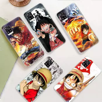 JW72 One Piece Luffy прозрачный чехол для Samsung A04 A14 A23 M33 M53 Realme 10 9 C35 C55 VIVO Y02 X80 Infinix Hot 30 Note 11 Tecno Spark 8P Pro Infinix Hot 10i капри