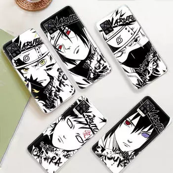 JW78 Naruto Comic Прозрачный чехол для Samsung A04 A14 A23 M33 M53 Realme 10 9 C35 C55 VIVO Y02 X80 Infinix Hot 30 Note 11 Tecno Spark 8P Pro Samsung A23 5G серый