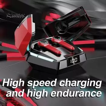 JX10 Bluetooth-совместимые наушники-вкладыши Универсальные бинауральные наушники с функцией громкой связи с шумоподавлением Прохладный свет для дыхания Беспроводные наушники для игр в киберспорте жёлтый