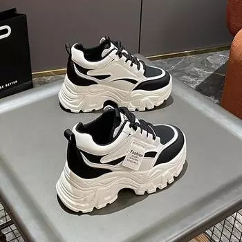 JX inner height-increasing women s shoes new spring versatile small thick-soled height-increasing dad shoes women s casual sports shoes 35