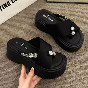 JX thick-bottomed cool slippers summer new outer wear small tide beach one-word drag 35