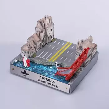 JXK Godzilla Cat Версия Godzilla из прочной полирезины со сложными деталями Забавный подарок для кошек