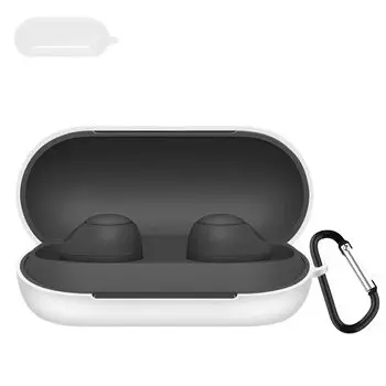 JXRICH для Sony Чехол для Sony Drop Scratch Silicone Можно носить и полный карабин в комплекте Чехол WF-C700N, WF-C700N, Профилактика, Профилактика, Чехол, белый