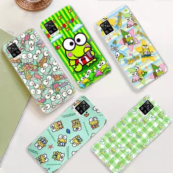 JZ15 Kero Kero Keroppi Прозрачный чехол для Samsung A04 A14 A23 M33 M53 Realme 10 9 C35 C55 VIVO Y02 X80 Infinix Hot 30 Note 11 Tecno Spark 8P Pro Infinix Note 30 Pro аэро