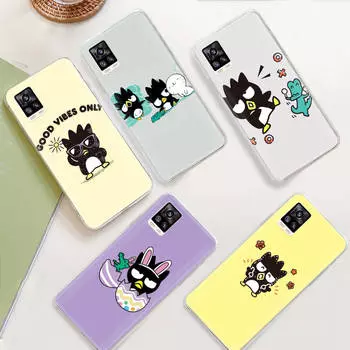 JZ1 Badtz Maru Прозрачный чехол для Samsung A04 A14 A23 M33 M53 Realme 10 9 C35 C55 VIVO Y02 X80 Infinix Hot 30 Note 11 Tecno Spark 8P Pro VIVO Y21 пламенный