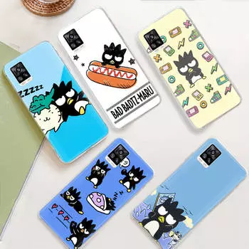 JZ22 Badtz-maru Прозрачный чехол для Samsung A04 A14 A23 M33 M53 Realme 10 9 C35 C55 VIVO Y02 X80 Infinix Hot 30 Note 11 Tecno Spark 8P Pro Realme 10 Pro+ гагат