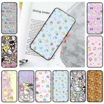 JZ6 Sanrio черный мягкий чехол с рисунком для OPPO Reno 8 6 5 4 Pro Plus Find X3 A17 A3 A31 A38 A40 A53 A54 A55 A74 A76 A78 A77 A80 A94 A95 A96 Lite OPPO A91 гагат