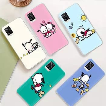 JZ7 Dog Pochacco Прозрачный чехол для Samsung A04 A14 A23 M33 M53 Realme 10 9 C35 C55 VIVO Y02 X80 Infinix Hot 30 Note 11 Tecno Spark 8P Pro VIVO Y20 капри