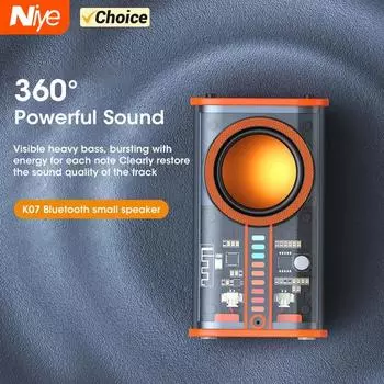 K07 Прозрачный Киберпанк Меха Беспроводной Bluetooth-динамик Звук Свет Ритм Сабвуфер TWS Стерео Музыкальный Центр Громкая связь Звонок оранжевый