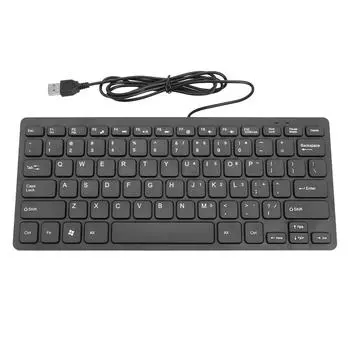 K1000 10-дюймовая ультратонкая 78-клавишная проводная клавиатура Mini USB тонкая клавиатура для ПК United States