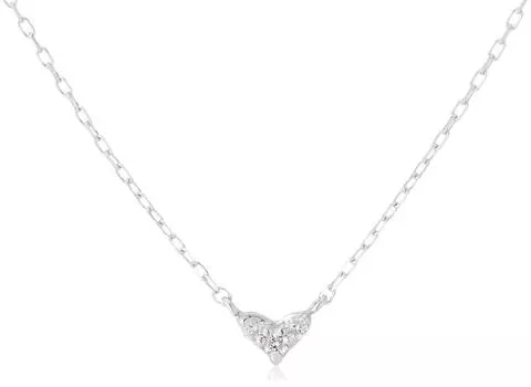K10 White Gold Diamond Heart Necklace [Bloom] 0442-8459-0017-0000 белый