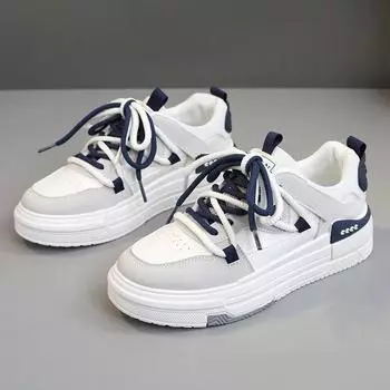 K1316 Новые маленькие белые туфли, женские весенне-летние дышащие повседневные туфли для доски, спортивная обувь, туфли на толстой подошве с приподнятой подошвой 36