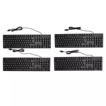 K1800 Клавиатура на языках меньшинств, 104 клавиши, кабель 4,9 фута, эргономичный дизайн, проводная игровая USB-клавиатура для English