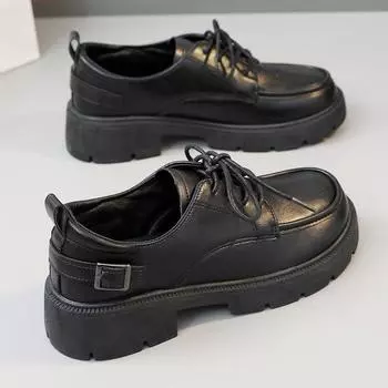 K1802 Новые лоферы, женская обувь, кожаная летняя однотонная однотонная обувь с поднятой подошвой, студенческая мода в корейском стиле, кампус 35