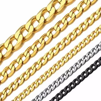 K18 Gold Kihei ожерелье цепь только хирургическая нержавеющая сталь золото 75 см 13 мм простой аксессуар [ChainsHouse] для мужчин