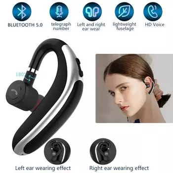 K20 Bluetooth 5.0 гарнитура с одним ухом и микрофоном Автомобильные бизнес-беспроводные наушники с крючком-вкладышем Наушники-вкладыши с уменьшением шума Clear Call