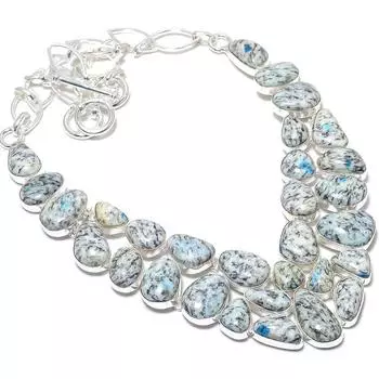 Ювелирные изделия из серебра 925 пробы с драгоценным камнем K2 Azurite, 18 дюймов JCN484-85