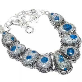 Ювелирные изделия из серебра 925 пробы с драгоценным камнем K2 Azurite, 18 дюймов JCN484-280