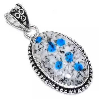 K2 Azurite Gemstone Handmade 925 Sterling Silver Jewelry Pendant 2.05 u5z19