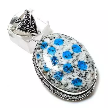 K2 Azurite Gemstone Handmade 925 Sterling Silver Gift Jewelry Pendant 2.21 A1Z89