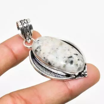 Подвеска K2 с синим азуритом ручной работы, посеребренная 925 проба, 2,08 дюйма 2.08 белый