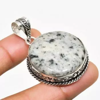 Кулон ручной работы из серебра 925 пробы с драгоценным камнем K2 Blue Azurite, 1,70 дюйма 1.70 белый