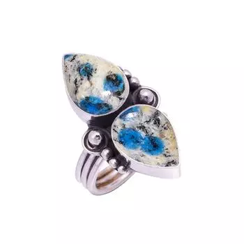K2 Blue Azurite - Pakistan Gemstone 925 Sterling Silver Ring V9387, Gray & Blue Ring, Pear Ring, Valentin s Day Gift, Gift For Her, Birthday Gift, Han