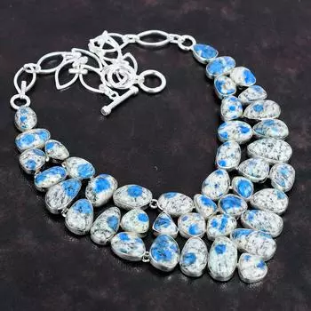 K2 Jasper Gemstone Handmade 925 Sterling Silver Jewelry Necklace 18 AMN-659