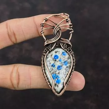 K2 Jasper Gemstone Pendant Copper Wire Wrapped Pendant Handmade Copper Jewelry Latest Design Pendant Anniversary Gift Wire Wrapped Jewelry