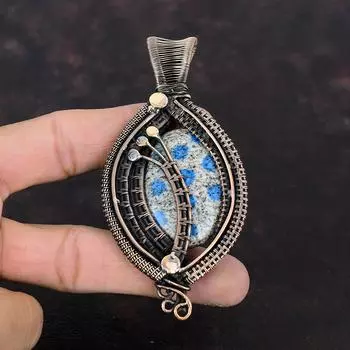 K2 Jasper Pendant Copper Wire Wrapped Pendant Gemstone Pendant Amazing Copper Jewelry Handmade Dainty Pendant Gift For Her Wire Wrap Jewelry