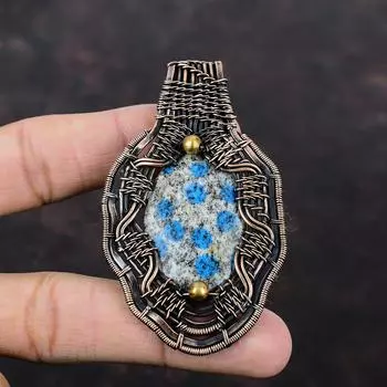 K2 Jasper Pendant Copper Wire Wrapped Pendant Genuine Gemstone Jewelry Handmade Pendant Awesome Copper Jewelry Stylish Pendant Gift For Her