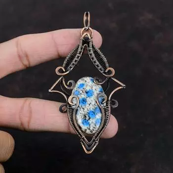 K2 Jasper Pendant Copper Wire Wrapped Pendant Original Gemstone Pendant Copper Jewelry Handmade Pendant Gift For Mother Wire Wrapped Jewelry