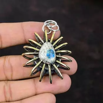 K2 Подвеска из яшмы Ювелирные изделия ручной работы в виде клетки Подвеска из стерлингового серебра 925 пробы Позолоченная подвеска 18 карат Подвеска из драгоценного камня Ювелирные изделия Подарок для него Подвеска с камнем по рождению