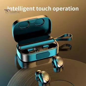 K2 True Wireless стереонаушники с шумоподавлением без потерь, совместимые с Bluetooth 5.0, чувствительные наушники с подвесным ремешком для спорта чёрный