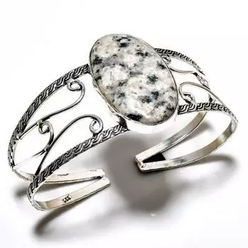 K2Blue Азурит Драгоценный камень 925 посеребренный ювелирный браслет-манжета ручной работы