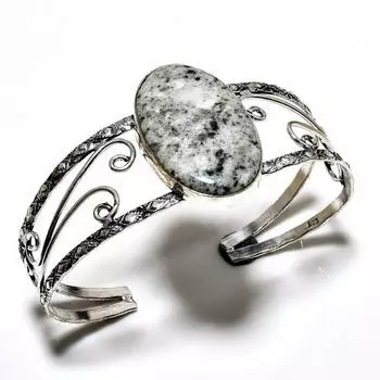 K2Blue Азурит Драгоценный камень 925 посеребренный ювелирный браслет-манжета ручной работы