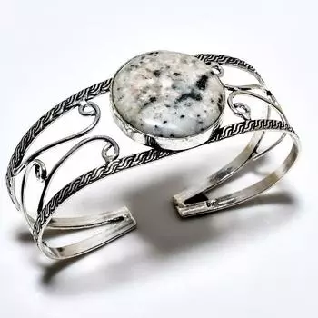 K2Blue Азурит Драгоценный камень 925 посеребренный ювелирный браслет-манжета ручной работы