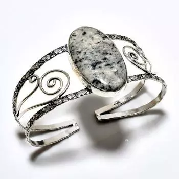 K2Blue Азурит Драгоценный камень 925 посеребренный ювелирный браслет-манжета ручной работы