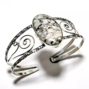 K2Blue Азурит Драгоценный камень 925 посеребренный ювелирный браслет-манжета ручной работы