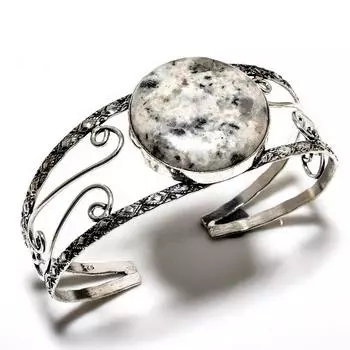 K2Blue Азурит Драгоценный камень 925 посеребренный ювелирный браслет-манжета ручной работы