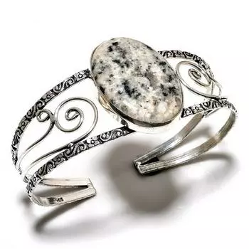 K2Blue Азурит Драгоценный камень 925 посеребренный ювелирный браслет-манжета ручной работы